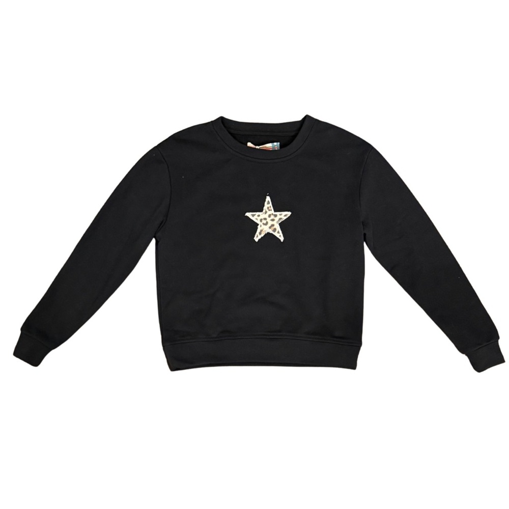 Vintage Havana black with leopard star sweatshirt girls size small NWT
